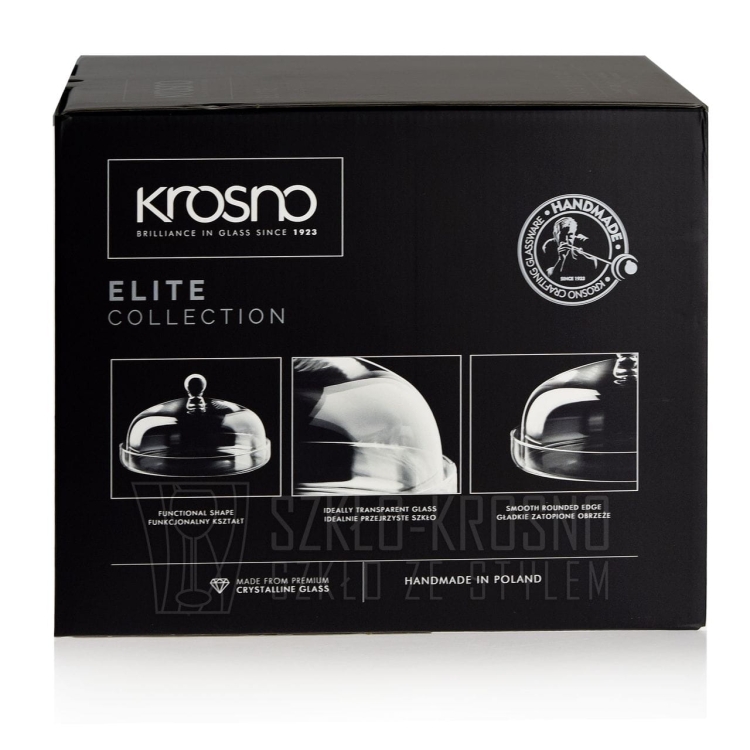 Talerz z kloszem, patera na tort ciasta KROSNO Elite ⌀ 28cm