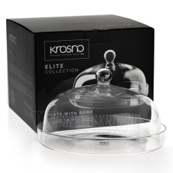 Talerz z kloszem, patera na tort ciasta KROSNO Elite ⌀ 28cm