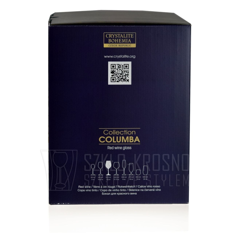 Kieliszki do wina czerwonego BOHEMIA Columba 650ml