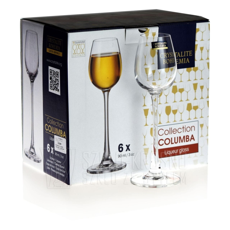 Kieliszki do likieru wódki BOHEMIA Columba 90 ml