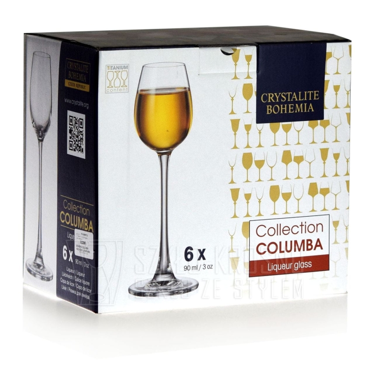 Kieliszki do likieru wódki BOHEMIA Columba 90 ml