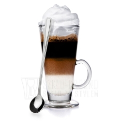 Komplet szklanek do kawy, latte 250 ml + łyżeczki GRATIS