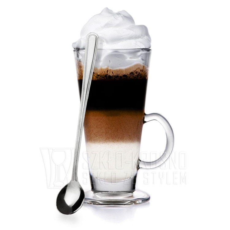 Komplet szklanek do kawy, latte 250 ml + łyżeczki GRATIS