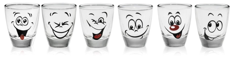 Kieliszki do wódki Baryłki Humor nadruk Buźki 25ml