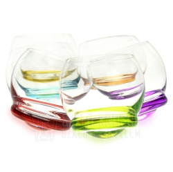 Kolorowe szklanki BUJAJĄCE SIĘ do whisky Bohemia CRAZY 390 ml