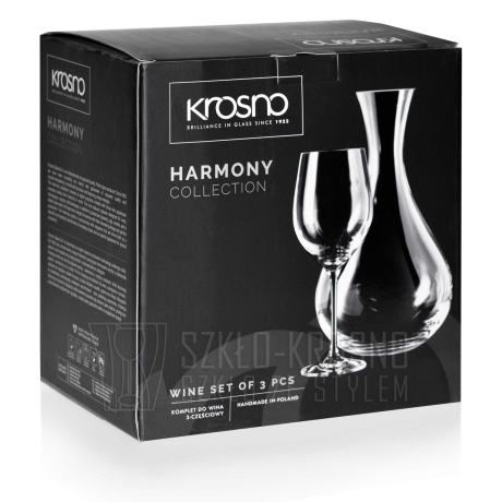 Przejdź do produktu Komplet KROSNO Harmony karafka kieliszki do wina 3el.