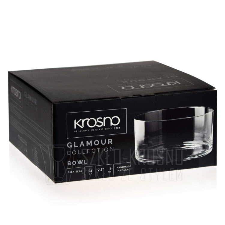 Szklana salaterka KROSNO Glamour 24 cm na sałatki, owoce