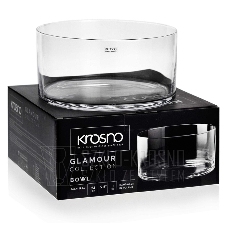 Szklana salaterka KROSNO Glamour 24 cm na sałatki, owoce