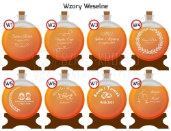 Szklana bezbarwna beczka - antałek 2L z kranikiem i grawerem indywidualnym TWÓJ NAPIS