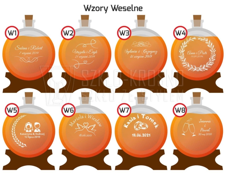 Szklana bezbarwna beczka - antałek 2L z kranikiem i grawerem indywidualnym TWÓJ NAPIS