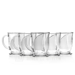 Komplet szklanek do herbaty, kawy 400 ml PŁETWA 6 sztuk