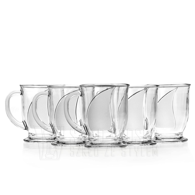 Komplet szklanek do herbaty, kawy 400 ml PŁETWA 6 sztuk
