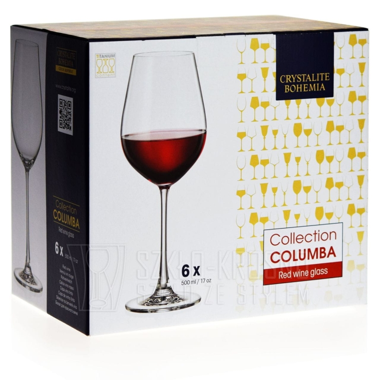 Kieliszki do wina czerwonego BOHEMIA Columba 500ml