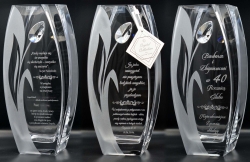 Wazon dekoracyjny SWAROVSKI 32cm "Tulipan" z grawerem, na ślub, podziękowania