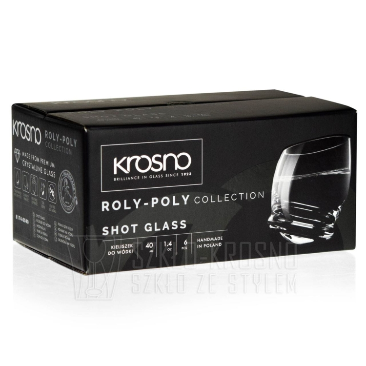Kieliszki do wódki "bujające się" KROSNO Handmade ROLY-POLY 40ml