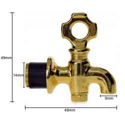 SOLIDNY mosiężny kranik do beczek antałków 2L 4L 5L