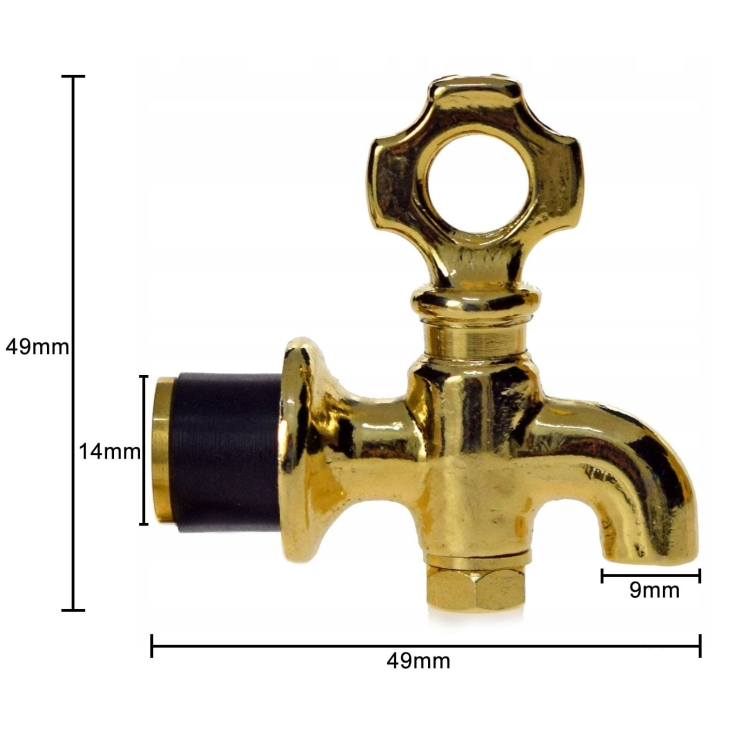 SOLIDNY mosiężny kranik do beczek antałków 2L 4L 5L