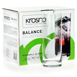 Wysokie szklanki do soku napojów KROSNO Balance 500 ml