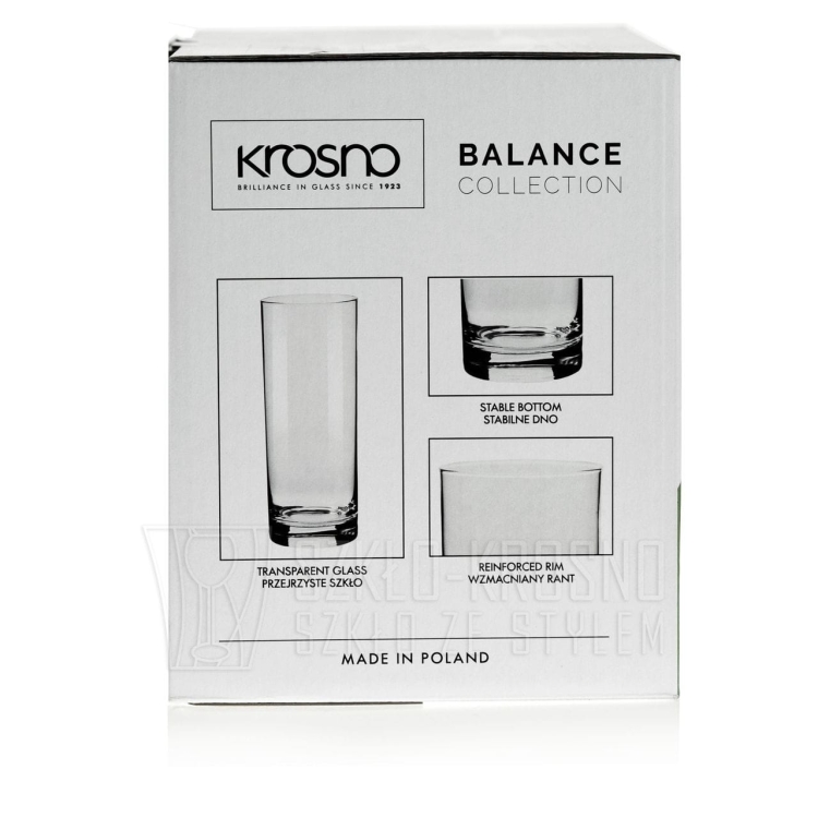 Wysokie szklanki do soku napojów KROSNO Balance 500 ml