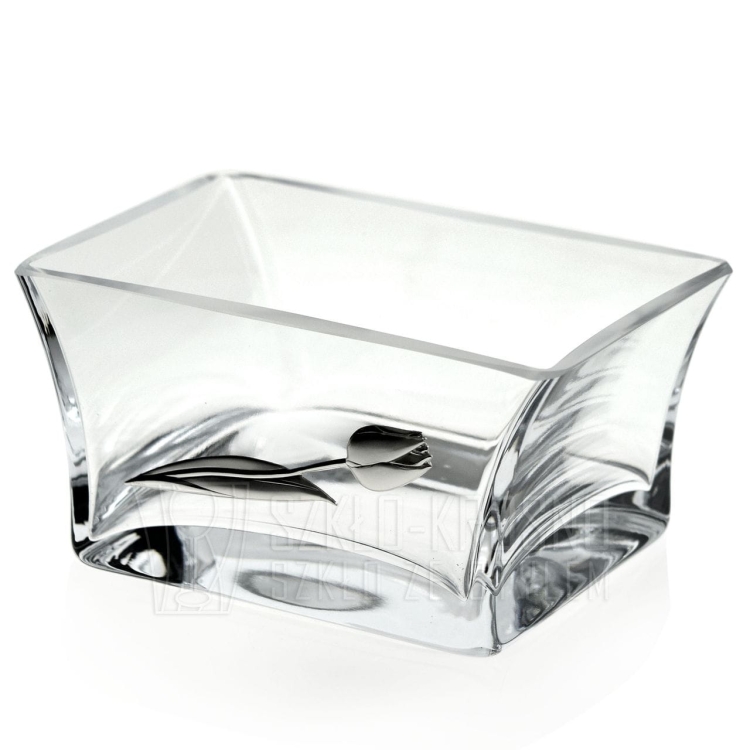 Ekskluzywna salaterka zdobiona srebrny tulipan