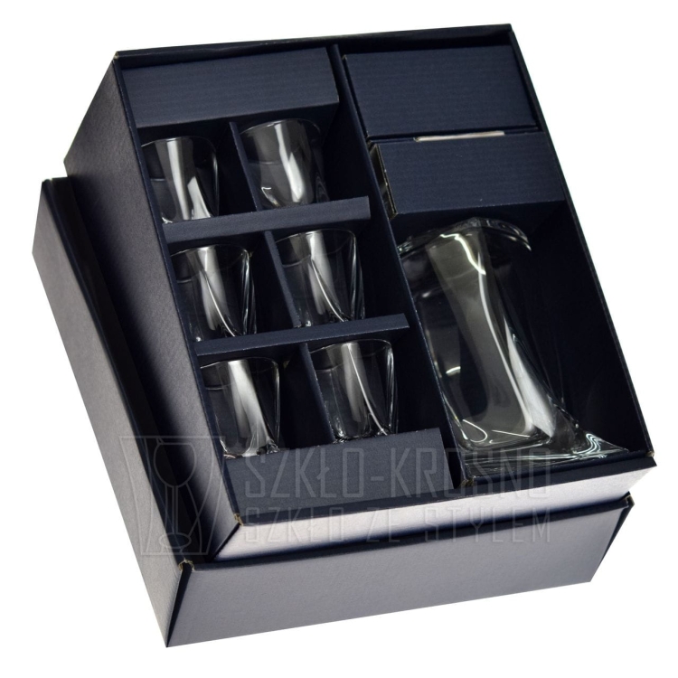 Kryształowy zestaw do wódki Bohemia Quadro 6+1