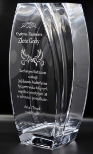 Wazon dekoracyjny na kwiaty 32cm z grawerem, na ślub, podziękowania