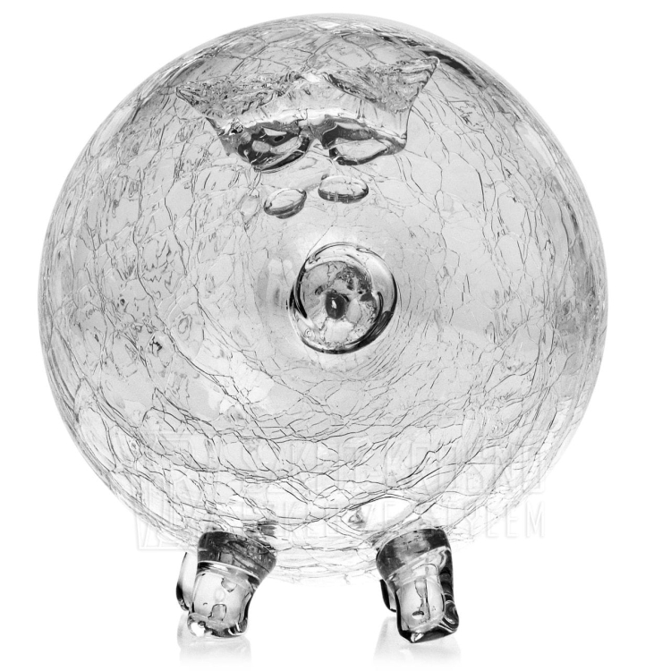 MEGA duża szklana skarbonka ŚWINKA "Crackle"