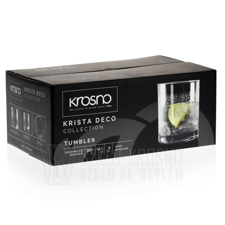 Szklanki do whisky soku KROSNO KRISTA-DECO 300ml