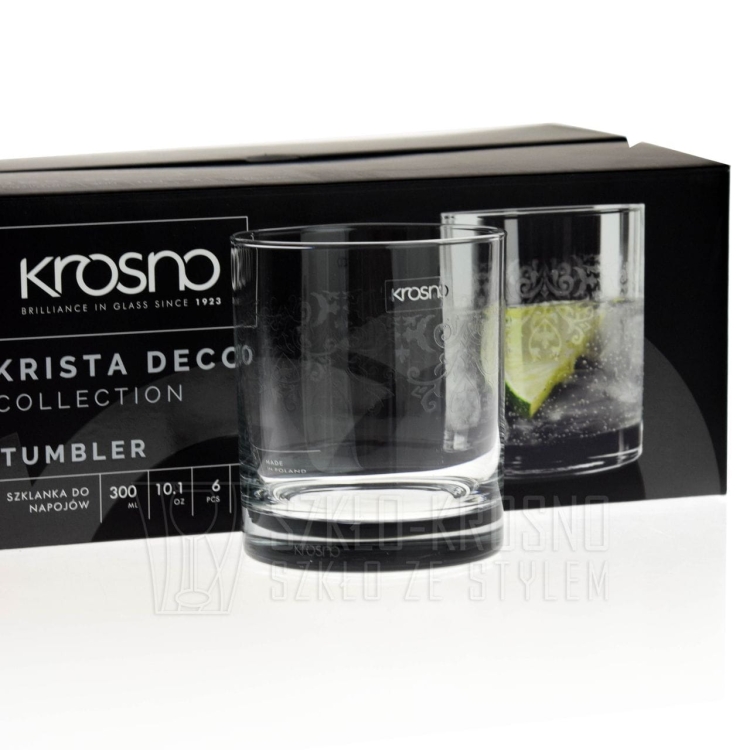 Szklanki do whisky soku KROSNO KRISTA-DECO 300ml