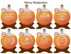 Szklana bezbarwna beczka - antałek 4L z kranikiem i grawerem indywidualnym TWÓJ NAPIS