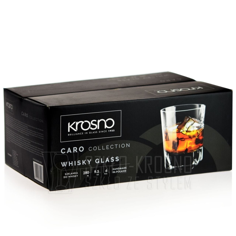 Szklanki do whisky kwadratowe KROSNO Caro 280ml