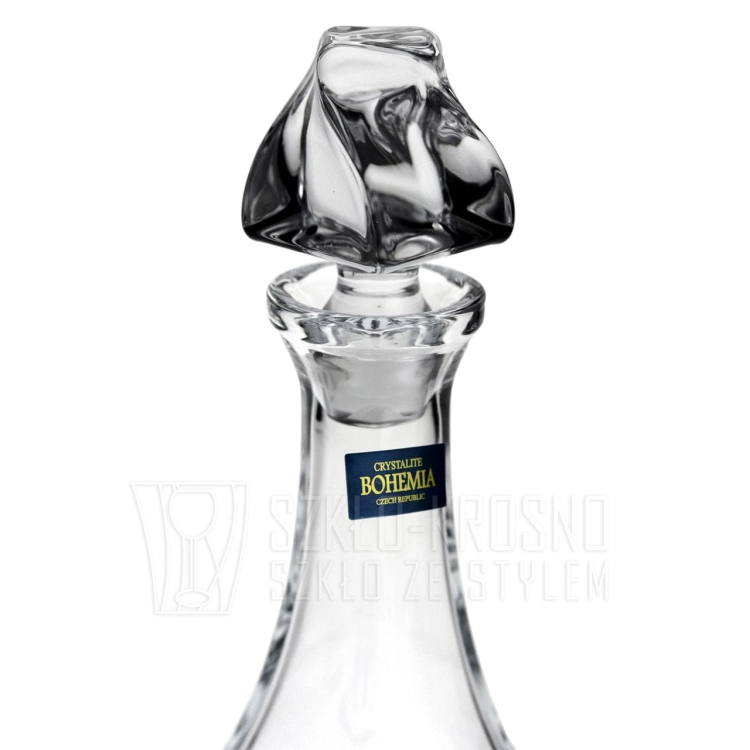 Ekskluzywna KRYSZTAŁOWA karafka do wina Bohemia Quadro 850 ml