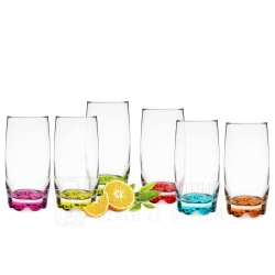 Kolorowe wysokie szklanki do soku, drinków 350ml