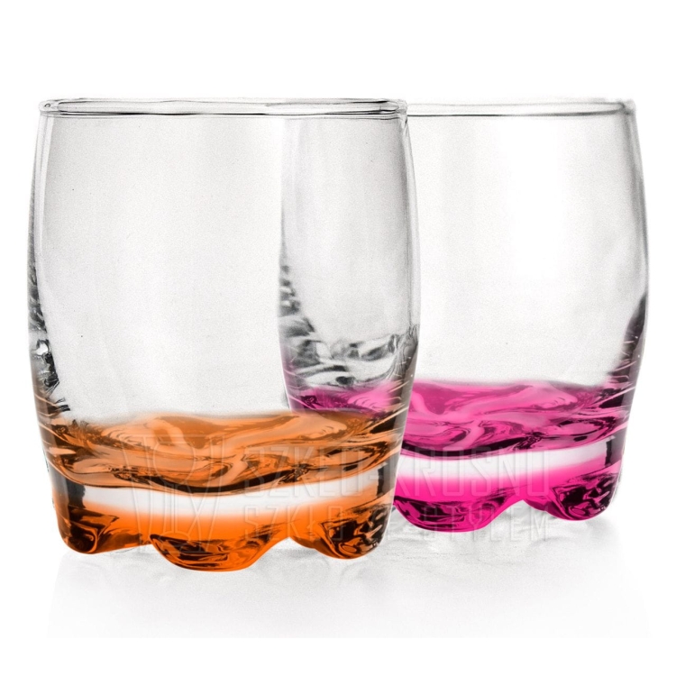 Kolorowe niskie szklanki do whisky drinków soku 250ml