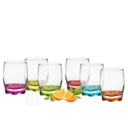 Kolorowe niskie szklanki do whisky drinków soku 250ml