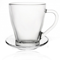 Szklanki kubki z uchem do kawy herbaty HUGO 360ml + SPODKI