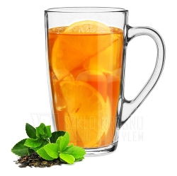 Szklanki kubki z uchem do kawy herbaty ALEX 400ml + SPODKI