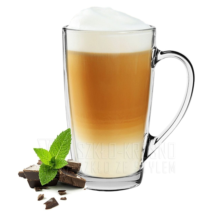 Szklanki kubki z uchem do kawy herbaty ALEX 400ml + SPODKI