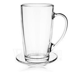 Szklanki kubki z uchem do kawy herbaty ALEX 400ml + SPODKI