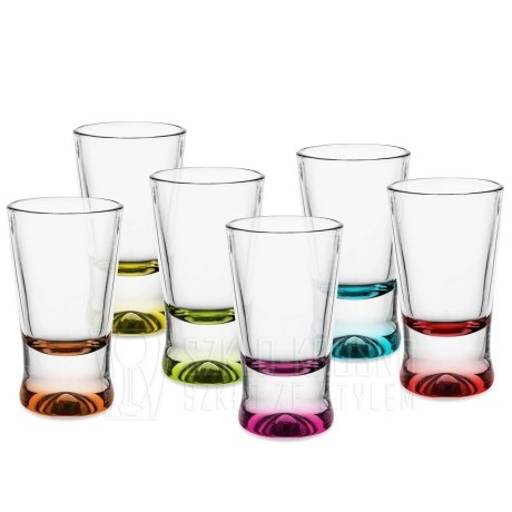 Przejdź do produktu Kieliszki do wódki shotów kolorowe dno 25ml 6szt