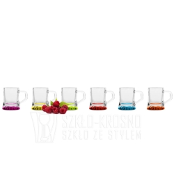 Kieliszki do wódki kufelki kolorowe dno 30ml 6szt