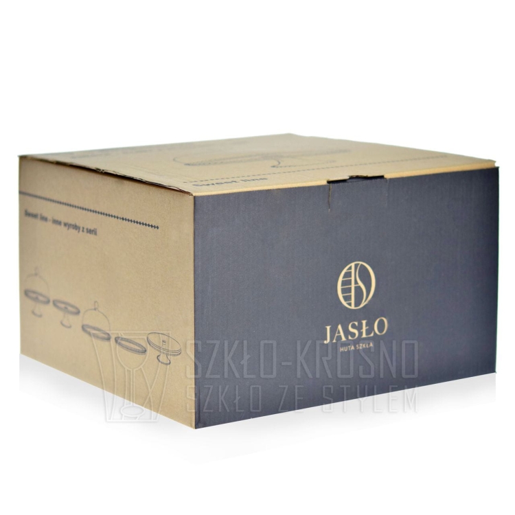 Szklana patera z kloszem na nodze Kulki 32 cm JASŁO