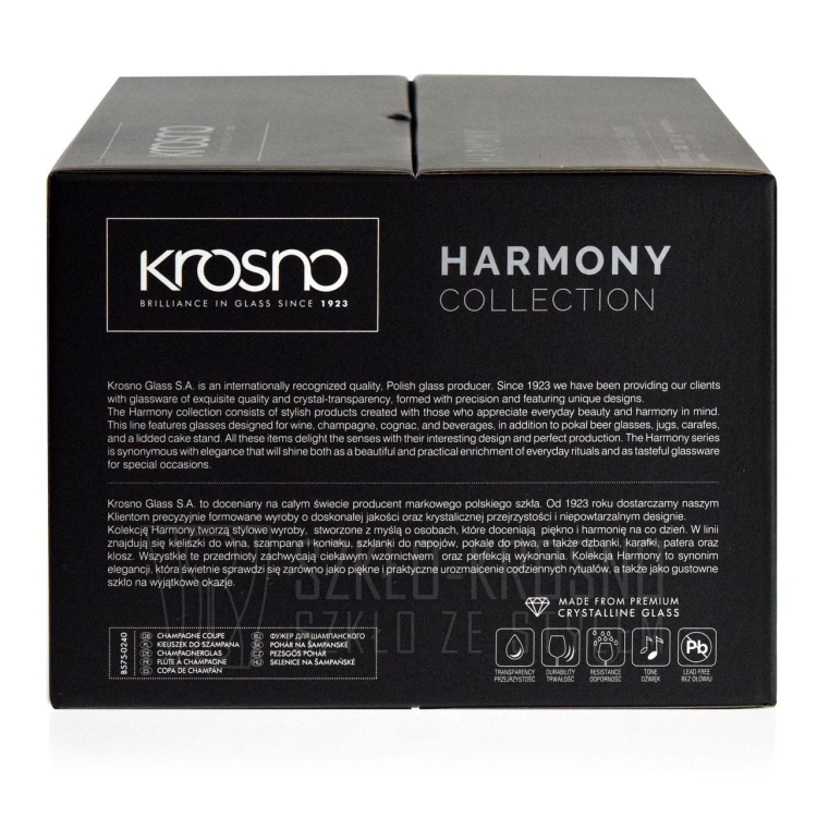 Płaskie kieliszki do szampana KROSNO Harmony 240ml