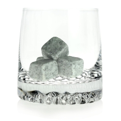 WHISKY STONES kamienie do drinków 6 sztuk - jasno szare z NATURALNEGO GRANITU *