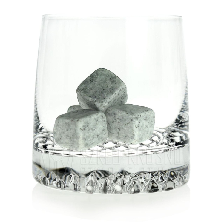 WHISKY STONES kamienie do drinków 6 sztuk - jasno szare z NATURALNEGO GRANITU *