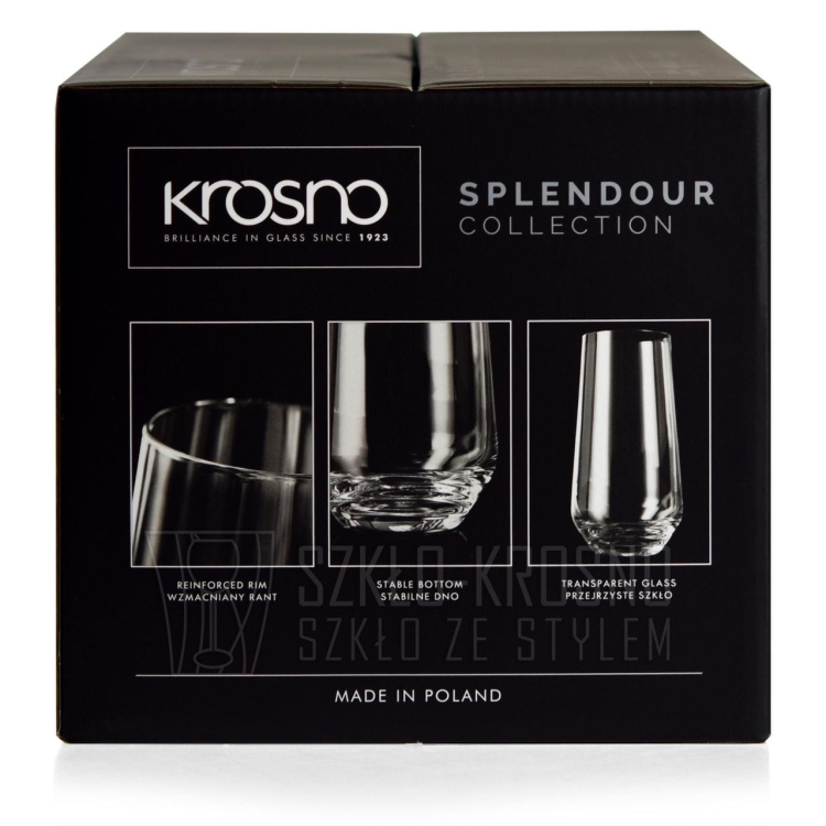 Szklanki long drink do drinków, wody, soku KROSNO Splendour 480 / 490 ml