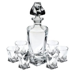 Kryształowy zestaw do wódki Bohemia Quadro 6+1