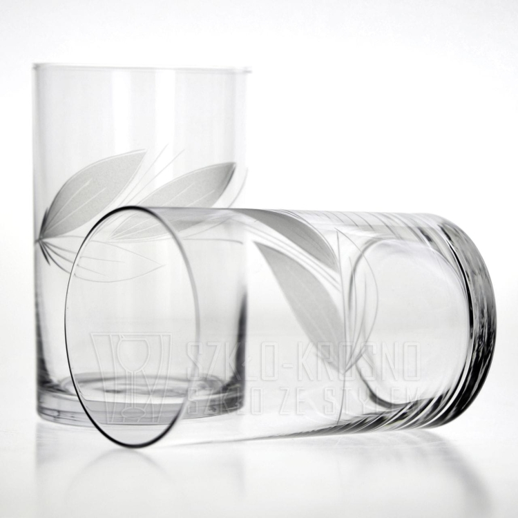 Komplet szkła użytkowego, zdobiony kieliszki + szklanki 36 el. "Listek II"