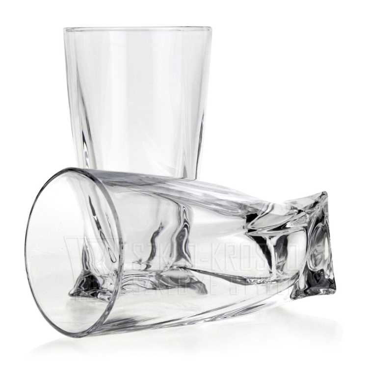 Ekskluzywne KRYSZTAŁOWE Szklanki Bohemia Quadro LONG 350 ml