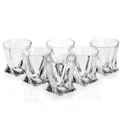 Ekskluzywne kryształowe szklanki do whisky Bohemia Quadro 6 szt.